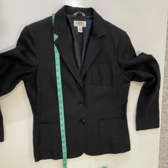 TALBOTS Vintage Petites Black Irish Linen Button Closure Jacket ~ Size 8 - Picture 11 of 15